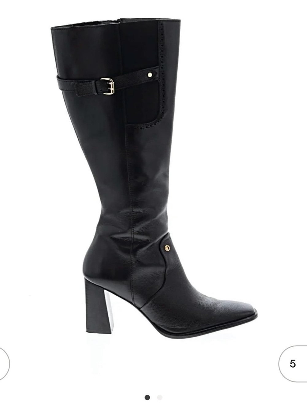 Cuadra Black Knee-High Block Heel Boots